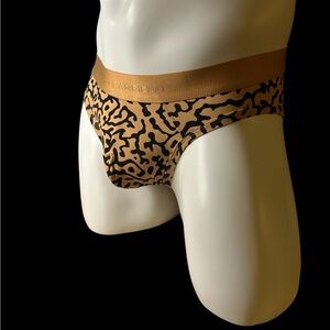 Saxx Tan and Black Animal Print Briefs